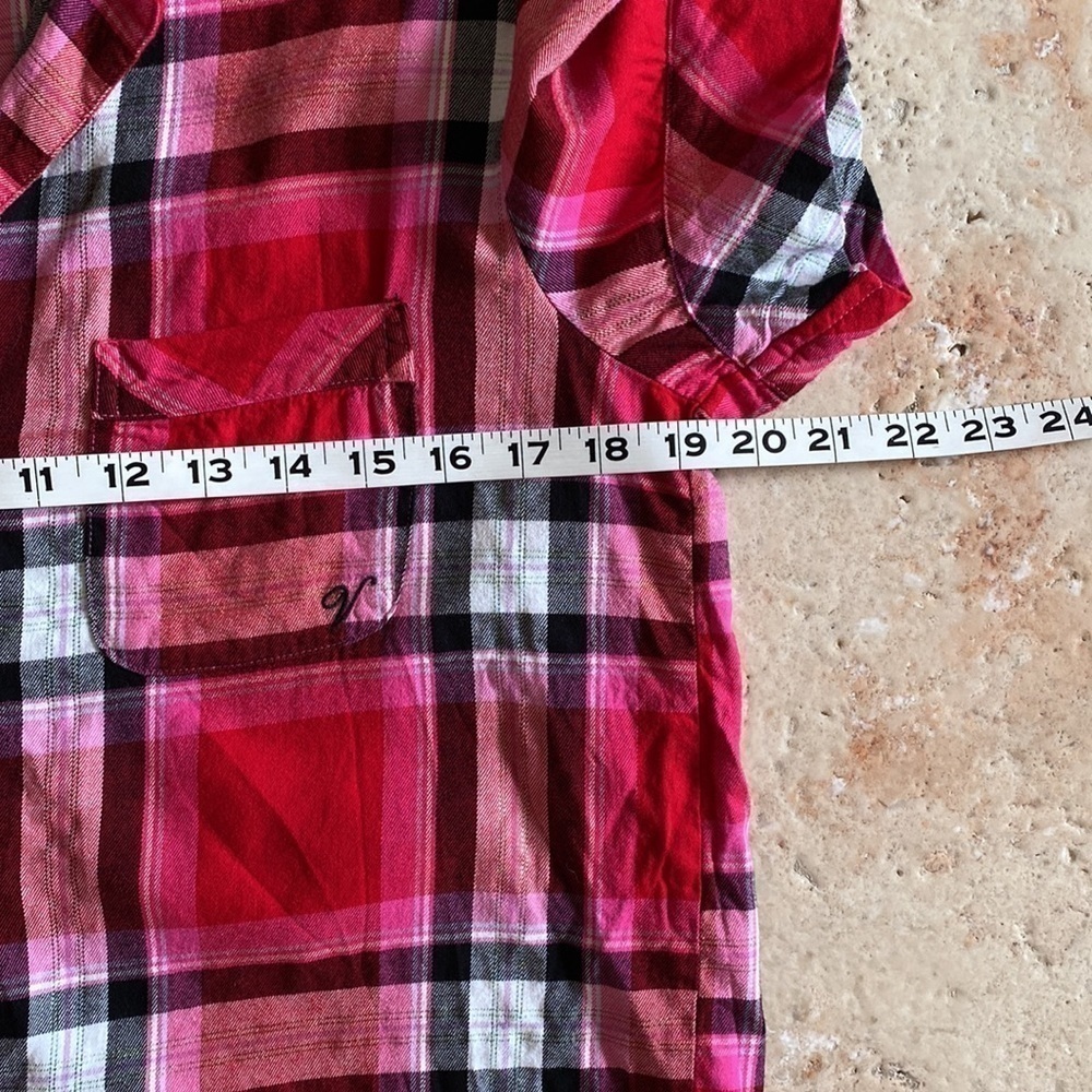 Victoria’s Secret Sleep Shirt Womens XS  buffalo plaid Festive cozy soft y2K - Picture 7 of 8